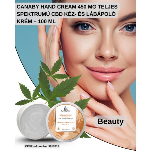 CANABY HAND CREAM 450 MG TELJES SPEKTRUMÚ CBD KÉZ- ÉS LÁBÁPOLÓ KRÉM – 100 ML